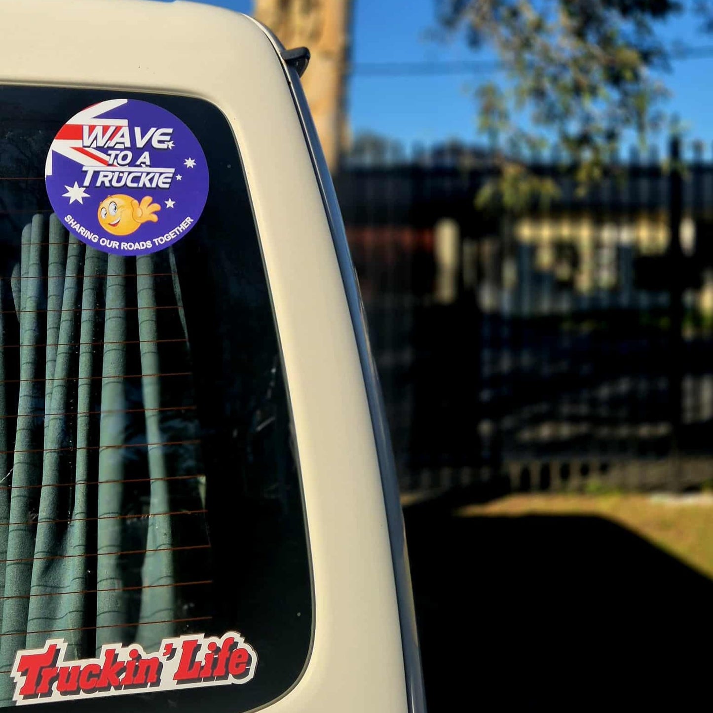 Wave to a Truckie Sticker