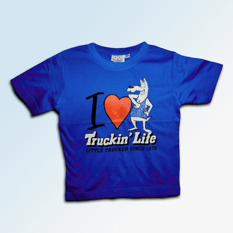 Kids I Love Truckin Life T Shirts Blue