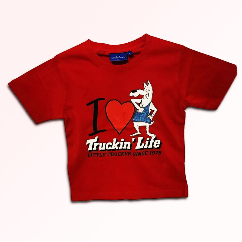 Kids I Love Truckin Life T Shirts Red