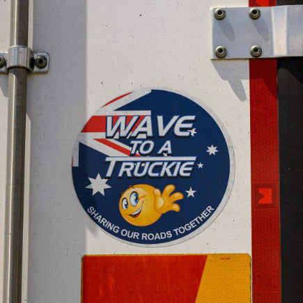 Wave to a Truckie Sticker