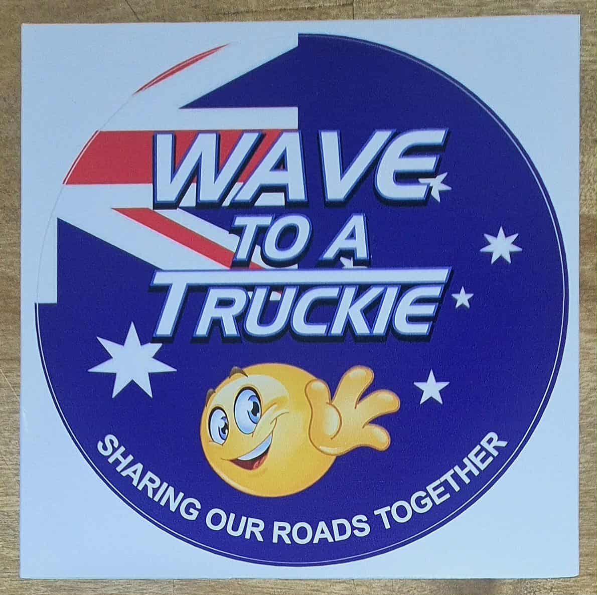 Wave to a Truckie Sticker